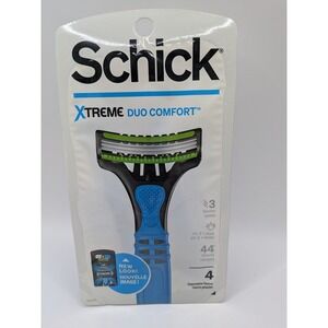 Schick Xtreme Duo Comfort Disposable Razors 3 Blades Aloe & Vit E 4 Count Pack
